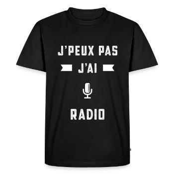 je peux pas j'ai radio animateur cadeau - T-shirt Premium bio Homme - noir - Devant - Nico (187cm)