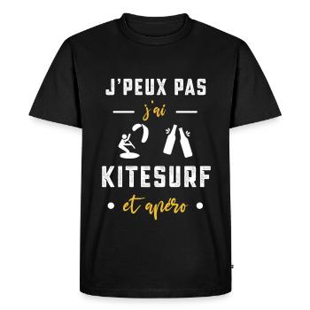 je peux pas j'ai Kitesurf apéro humour - T-shirt Premium bio Homme - noir - Devant - Nico (187cm)