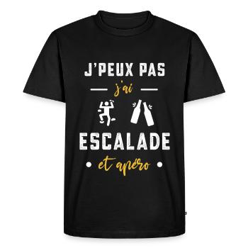 je peux pas j'ai escalade apéro humour - T-shirt Premium bio Homme - noir - Devant - Nico (187cm)