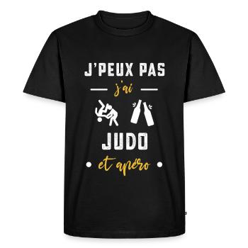 je peux pas j'ai judo apéro humour - T-shirt Premium bio Homme - noir - Devant - Nico (187cm)