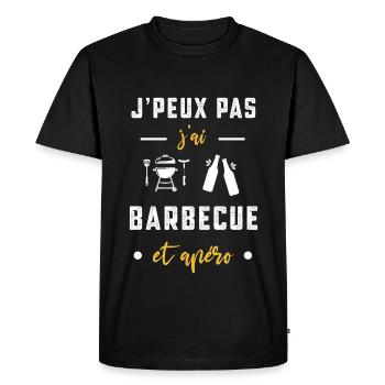 je peux pas j'ai barbecue apéro humour - T-shirt Premium bio Homme - noir - Devant - Nico (187cm)