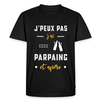 je peux pas j'ai parpaing apéro humour - T-shirt Premium bio Homme - noir - Devant - Nico (187cm)