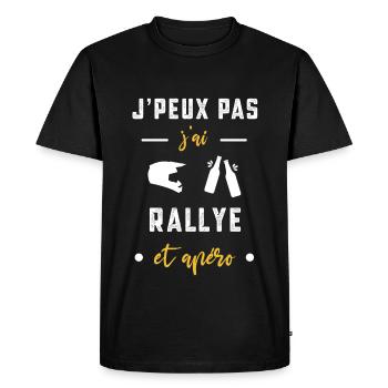 je peux pas j'ai rallye apéro humour - T-shirt Premium bio Homme - noir - Devant - Nico (187cm)