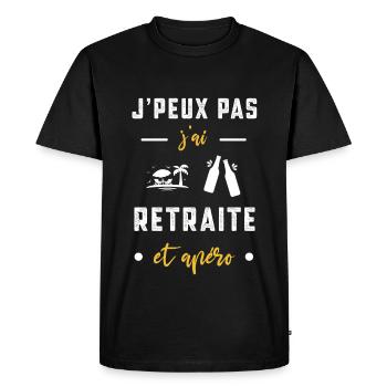 je peux pas j'ai retraite apéro humour - T-shirt Premium bio Homme - noir - Devant - Nico (187cm)