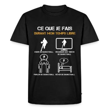 ce que je fais durant mon temps libre basketball - T-shirt Premium bio Homme - noir - Devant - Nico (187cm)