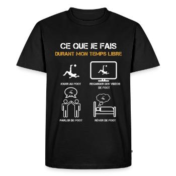 ce que je fais durant mon temps libre foot - T-shirt Premium bio Homme - noir - Devant - Nico (187cm)