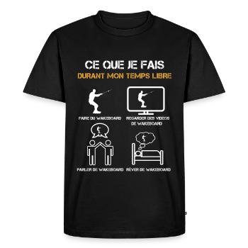 ce que je fais durant mon temps libre wakeboard - T-shirt Premium bio Homme - noir - Devant - Nico (187cm)