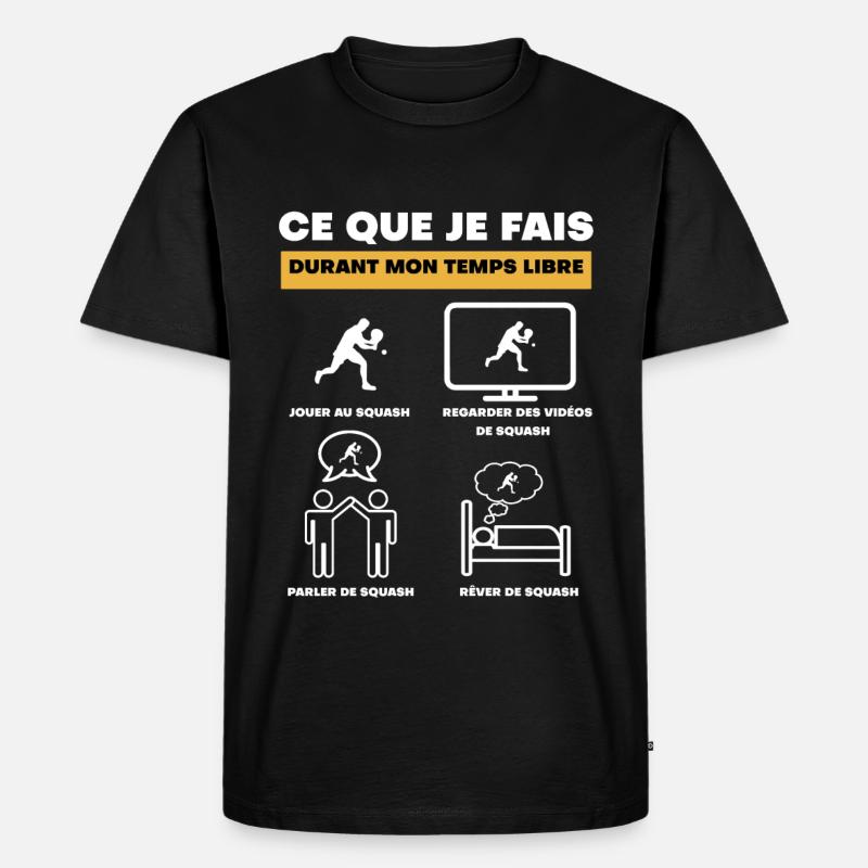 durant temps libre squash - T-shirt Premium bio Homme - noir