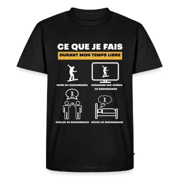 durant temps libre snowboard - T-shirt Premium bio Homme - noir - Devant - Nico (187cm)