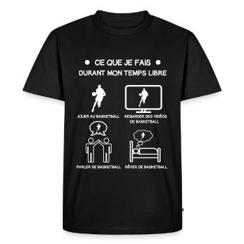 cadeau basketball temps libre - T-shirt Premium bio Homme - noir - Devant - Nico (187cm)