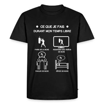 cadeau boxe temps libre - T-shirt Premium bio Homme - noir - Devant - Nico (187cm)