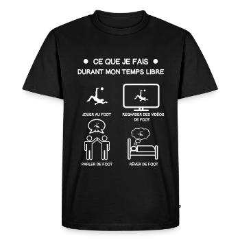 cadeau foot temps libre - T-shirt Premium bio Homme - noir - Devant - Nico (187cm)