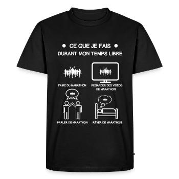 cadeau marathon temps libre - T-shirt Premium bio Homme - noir - Devant - Nico (187cm)