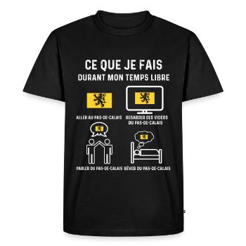 Pas de calais temps libre cadeau - T-shirt Premium bio Homme - noir - Devant - Nico (187cm)