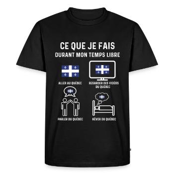 Québec temps libre cadeau - T-shirt Premium bio Homme - noir - Devant - Nico (187cm)