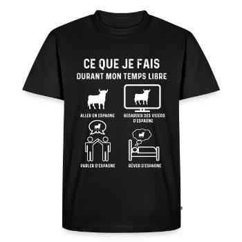 espagne taureau temps libre cadeau - T-shirt Premium bio Homme - noir - Devant - Nico (187cm)