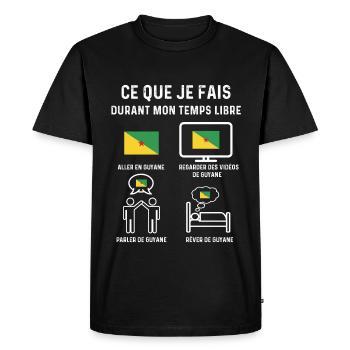 guyane 973 temps libre cadeau - T-shirt Premium bio Homme - noir - Devant - Nico (187cm)