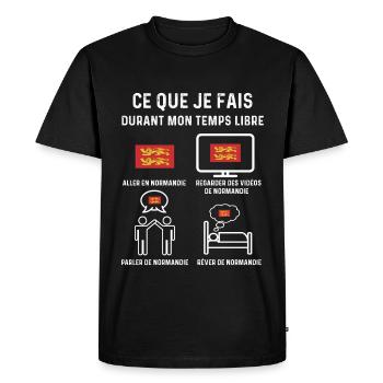 normandie drapeau temps libre cadeau - T-shirt Premium bio Homme - noir - Devant - Nico (187cm)