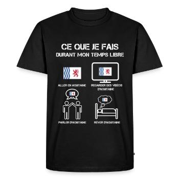temps libre aquitaine - T-shirt Premium bio Homme - noir - Devant - Nico (187cm)