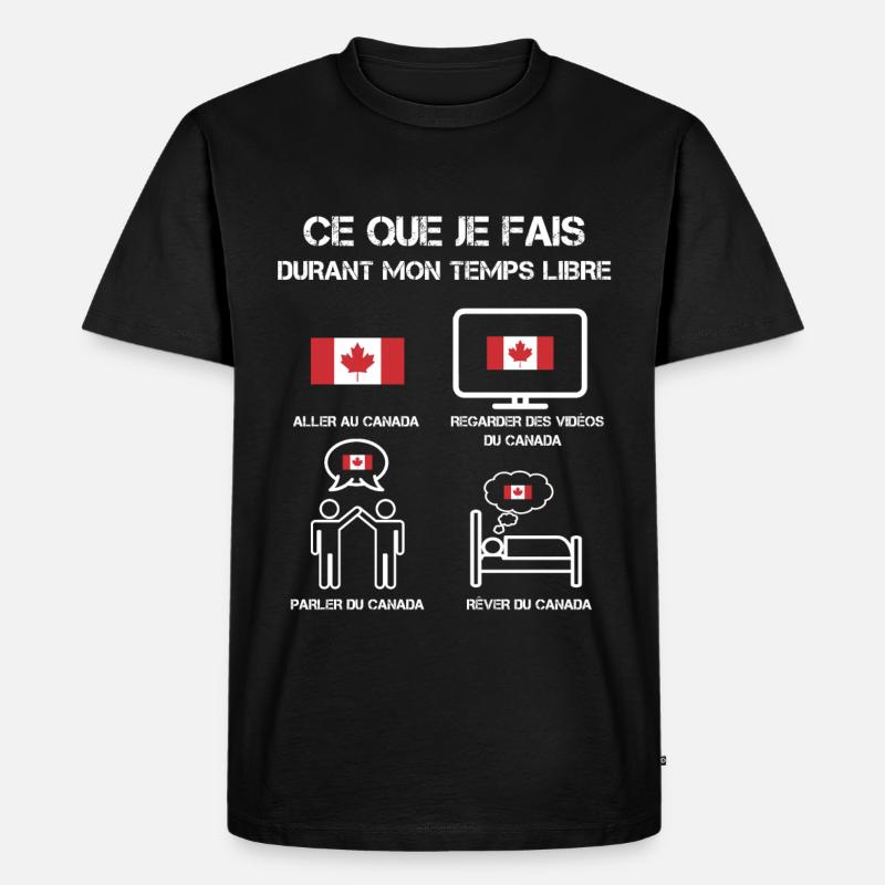 Freizeit Kanada - Männer Premium Bio T-Shirt - Schwarz