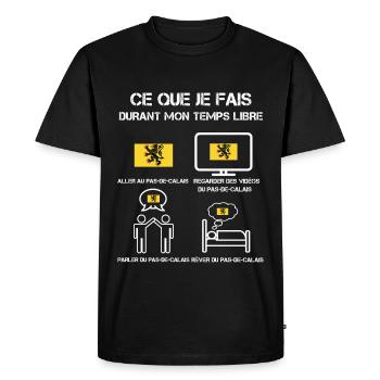 temps libre Pas de calais - T-shirt Premium bio Homme - noir - Devant - Nico (187cm)