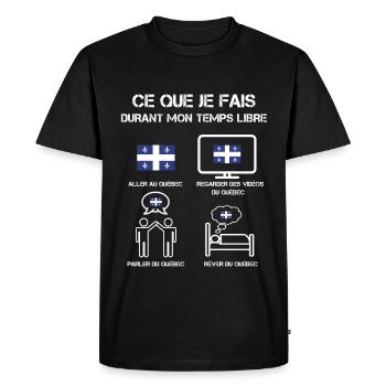 free time Quebec - Men's Premium Organic T-Shirt - black - Front - Nico (187cm)