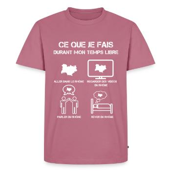 temps libre Rhône - T-shirt Premium bio Homme - mauve - Devant - Nico (187cm)