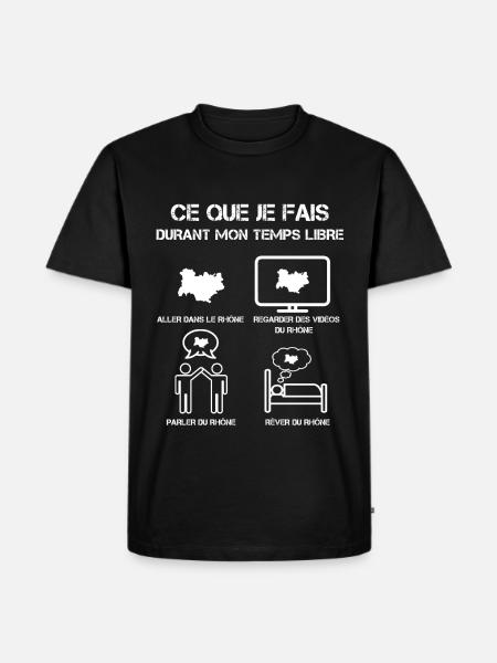 temps libre Rhône - T-shirt Premium bio Homme - noir
