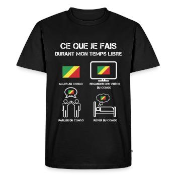 free time congo Brazzaville - Men's Premium Organic T-Shirt - black - Front - Nico (187cm)