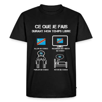 temps libre congo Kinshasa - T-shirt Premium bio Homme - noir - Devant - Nico (187cm)
