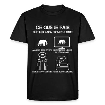 temps libre côte d'ivoire éléphant - T-shirt Premium bio Homme - noir - Devant - Nico (187cm)
