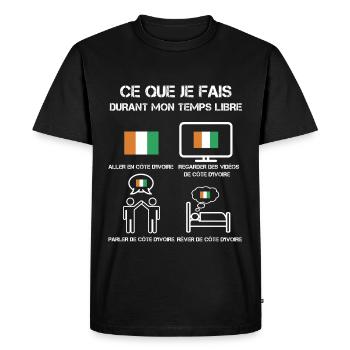 temps libre côte d'ivoire - T-shirt Premium bio Homme - noir - Devant - Nico (187cm)