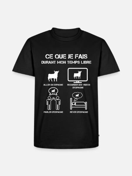 Freizeit Spanien Stier - Männer Premium Bio T-Shirt - Schwarz