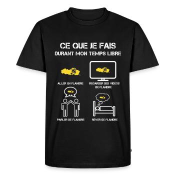 temps libre flandre - T-shirt Premium bio Homme - noir - Devant - Nico (187cm)