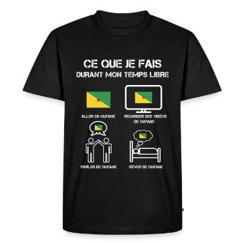 temps libre guyane 973 - T-shirt Premium bio Homme - noir - Devant - Nico (187cm)