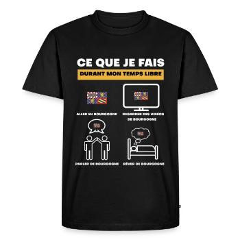 Bourgogne durant temps libre - T-shirt Premium bio Homme - noir - Devant - Nico (187cm)