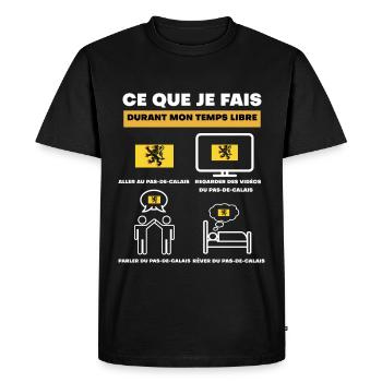 Pas de calais durant temps libre - T-shirt Premium bio Homme - noir - Devant - Nico (187cm)