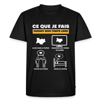 Rhône durant temps libre - T-shirt Premium bio Homme - noir - Devant - Nico (187cm)