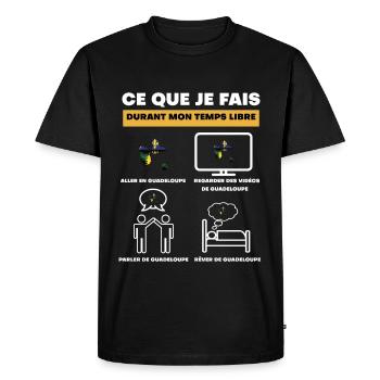 guadeloupe durant temps libre - T-shirt Premium bio Homme - noir - Devant - Nico (187cm)