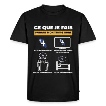 Martinique Drapeau in free time - Men's Premium Organic T-Shirt - black - Front - Nico (187cm)