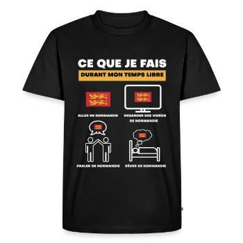 normandie drapeau durant temps libre - T-shirt Premium bio Homme - noir - Devant - Nico (187cm)