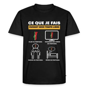 portugal pays durant temps libre - T-shirt Premium bio Homme - noir - Devant - Nico (187cm)