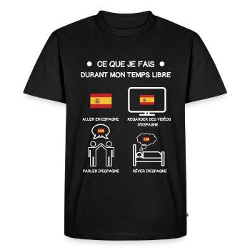 cadeau espagne drapeau temps libre voyage - T-shirt Premium bio Homme - noir - Devant - Nico (187cm)