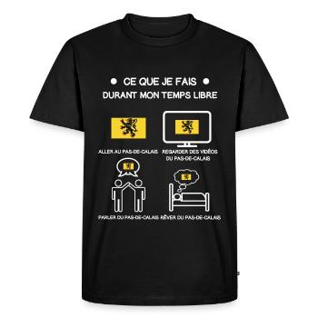 gift No calais free time travel - Men's Premium Organic T-Shirt - black - Front - Nico (187cm)