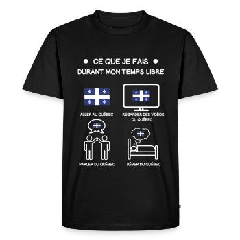 cadeau Québec temps libre voyage - T-shirt Premium bio Homme - noir - Devant - Nico (187cm)