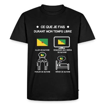 cadeau guyane 973 temps libre voyage - T-shirt Premium bio Homme - noir - Devant - Nico (187cm)