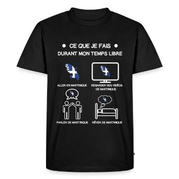 Gift Martinique Flag Free Time Travel - Men's Premium Organic T-Shirt - black - Front - Nico (187cm)