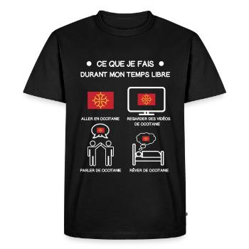 Occitanie Free Time Travel Gift - Men's Premium Organic T-Shirt - black - Front - Nico (187cm)