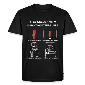 cadeau portugal pays temps libre voyage - T-shirt Premium bio Homme - noir - Devant - Nico (187cm)