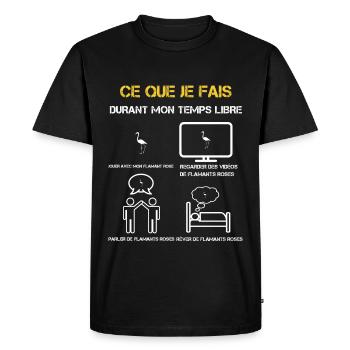 Gifts Free Time Flame-Rose - Men's Premium Organic T-Shirt - black - Front - Nico (187cm)
